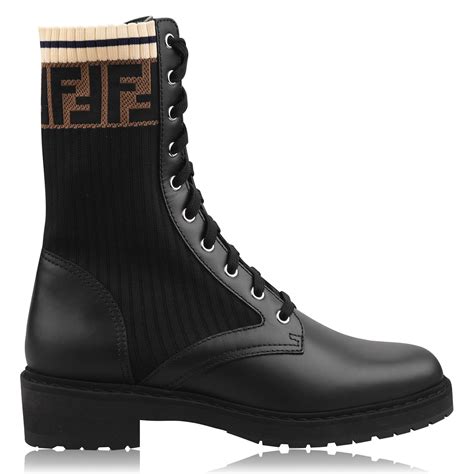 fendi rockoko knit leather combat boots|Fendi rockoko boots stockx.